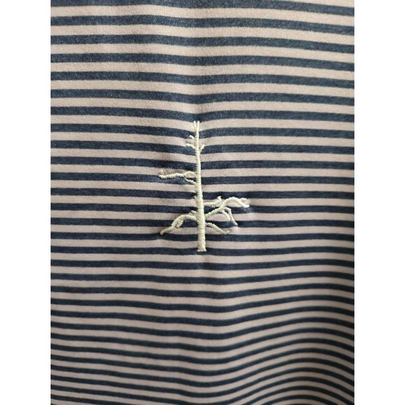 Peter Millar Castle Pines Golf Course Men's Polo Size XL Gray Lavender Stripe - Picture 2 of 6